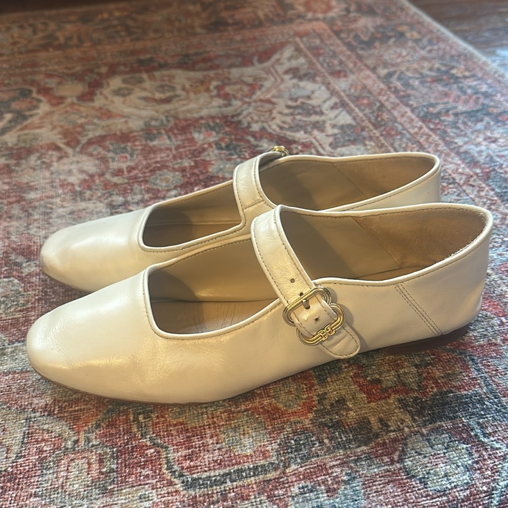 White Sam Edelman Mary Janes